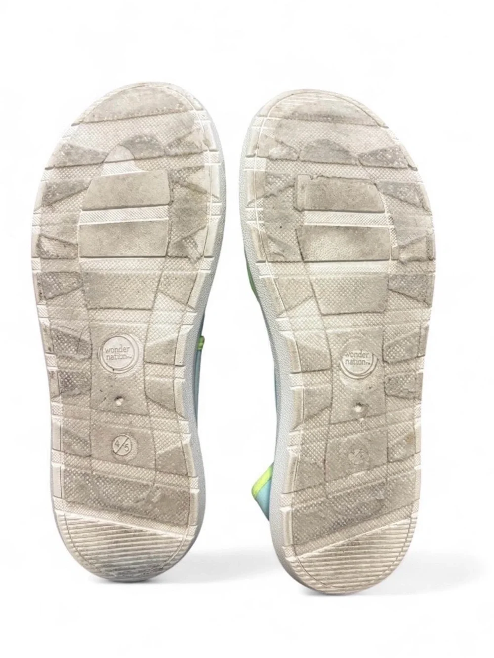 🩷$3 BUNDLED- wonder nation Light Blue & Lime Kids Water Shoes